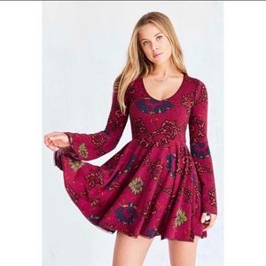 UO Kimchi blue v-neck bell-sleeve dress